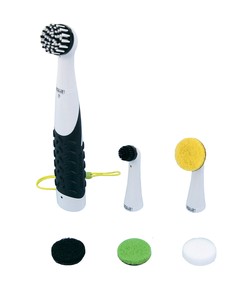 Super Sonic Scrubber with Household Cleaning Brush Heads Set