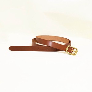 Belt Brown Cattle Leather Ladies Men's Made in Japan
