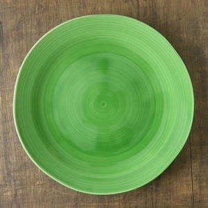 小田陶器 櫛目(kushime) 27cm受皿 緑釉(H2.9cm)[日本製/美濃焼/和食器]