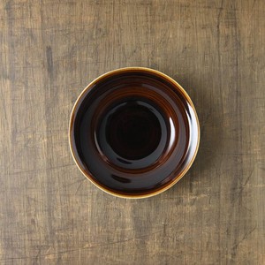 小田陶器 櫛目(kushime) 16cm取皿 アメ釉[日本製/美濃焼/和食器]
