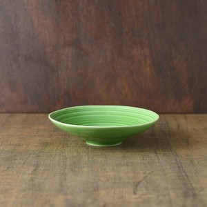 小田陶器 櫛目(kushime) 16cm深皿 緑釉[日本製/美濃焼/和食器]