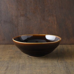小田陶器 櫛目(kushime) 17cm中鉢 アメ釉(はま6cm)[日本製/美濃焼/和食器]