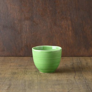 小田陶器 櫛目(kushime) 8cm湯呑 緑釉[日本製/美濃焼/和食器]