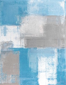キャンバスパネル ART Panel Grey and Blue Abstract Art Painting