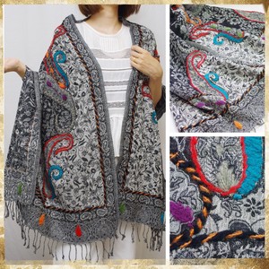 Shawl Wool Blend Scarf Embroidered