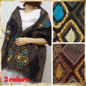 Thick Scarf Jacquard Wool Blend Scarf 2-colors