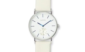 【腕時計】革ベルト スモセコ アイボリー AB008-1