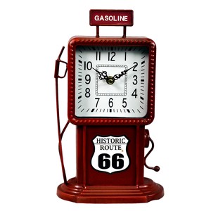 アメリカンなスタンドクロック　ROUTE66　ガレージ 　時計　置時計　アメ雑　アメリカン雑貨