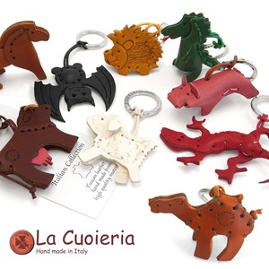 【イタリア製】 【牛革】ラ クオイエリア La Cuoieria レザーキーホルダー 動物シリーズ