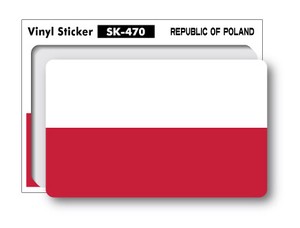 SK-470 国旗ステッカー ポーランド POLAND 100円国旗 旅行 スーツケース 車 PC スマホ 100円　【2019新作】