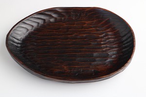 木の自然なデザインが特徴☆【新商品】wood plate /木製皿　荒彫