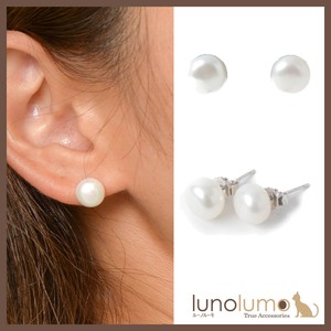 Pierced Earringss sliver White Formal 8mm