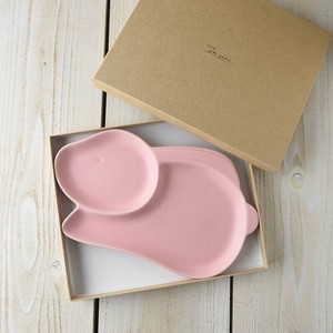 Mino ware Divided Plate Animals Pink Miyama Western Tableware Made in Japan