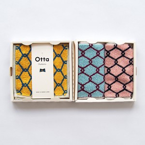 【今治タオル/ギフト】Otta（オッタ）ハーフタオルハンカチ同柄3枚組ギフトセット【Made in Japan】