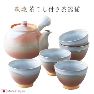 Hagi ware Japanese Teacup with Tea Strainer Tea Pot Made in Japan