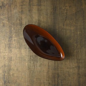 小田陶器 shell(シェル) 22cmムール 中皿(長皿) べっ甲[日本製/美濃焼/洋食器]