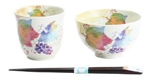 Mino ware Rice Bowl Gift Grapes