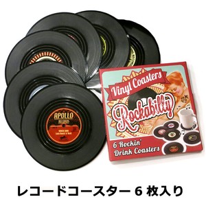 【コースター】レコードコースター/キッチン雑貨/レトロ/プレゼント/食器/キッチン