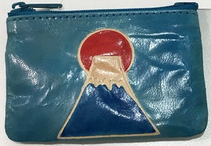 Coin Purse Mount Fuji Packable Leather 7 x 10cm