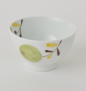 モコア　大茶碗・緑　手描き　日本製