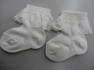 婴儿袜子 新生儿 蕾丝 日本制造