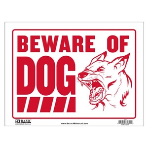 プラスチック サインプレート S-10/L-10 『BEWARE OF DOG（犬注意）』  サイン看板 アメリカ雑貨