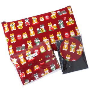 Pouch Shiba Dog Set of 3 3-colors Made in Japan