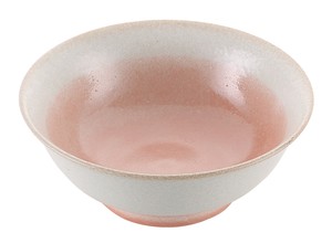 磁器　中華食器　釉彩ピンク　高台丼