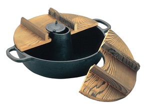 鉄　しゃぶしゃぶ鍋　S−9−70　木蓋付
