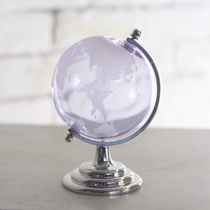 インテリアアイテム【Interior Globe Collection】ガラス地球儀　ライトパープル