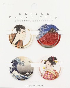 日本製 made in japan UKIYOE PaperClips series 09(写楽,赤富士,波,ビードロ) UPC-009