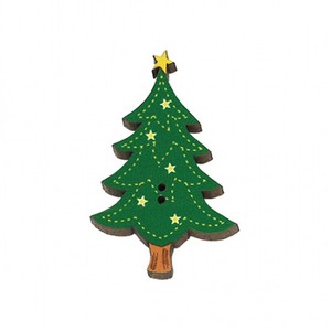 クリスマス　木製ボタン 【もみの木】