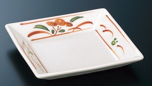 葵　19651−64　京赤絵　正角皿