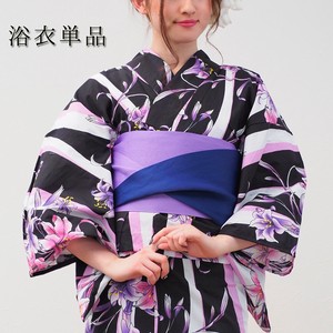 Kimono/Yukata single item Flower black Ladies'
