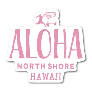 ハレイワハッピーマーケット ステッカー ALOHA ピンク HHM010 おしゃれ ハワイ 【新商品】