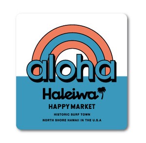 ハレイワハッピーマーケット ステッカー aloha レトロ ブルー HHM052 おしゃれ ハワイ 【新商品】