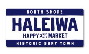 ハレイワハッピーマーケット ステッカー スクエア HALEIWA ブルー 02 HHM059 おしゃれ ハワイ 【新商品】