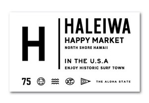 ハレイワハッピーマーケット ステッカー H HALEIWA スクエア HHM066 おしゃれ ハワイ 【新商品】