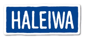 ハレイワハッピーマーケット ステッカー HALEIWA 横長 ブルー HHM084 おしゃれ ハワイ 【新商品】