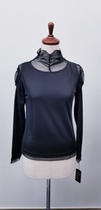 T-shirt Tops Shirring Ladies' Switching Cut-and-sew