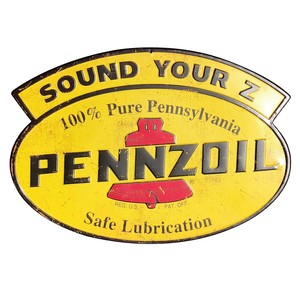 エンボス看板【PENNZOIL SOUND YOUR Z】プレート サイン アメリカン雑貨