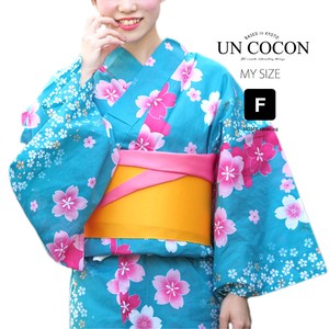 Kimono/Yukata single item Pink Floral Pattern Ladies'