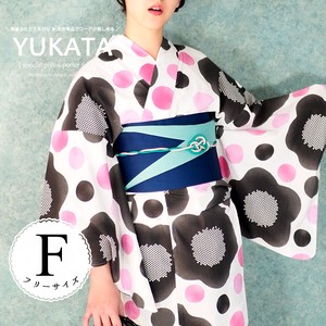 Kimono/Yukata single item White black Ladies'