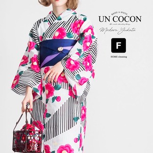 Kimono/Yukata single item Pink Floral Pattern Ladies'
