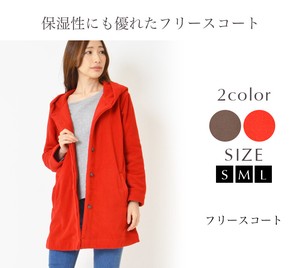 Coat Plain Color Outerwear Fleece L Ladies' M