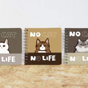 【本文が選べる】リングノートNo CAT　No Life/スクエア
