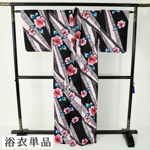 Kimono/Yukata single item Pink Floral Pattern Ladies