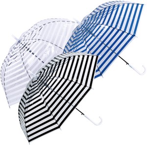 雨伞 条纹 透明 58cm