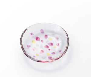 アデリア ガラスプレート ピンク 9cm てびねり はるいろ 桜 さくら 小皿 豆皿 日本製 6107