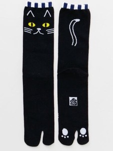 【カヤ】黒猫足袋くつ下25〜28cm ○3D展 足袋靴下